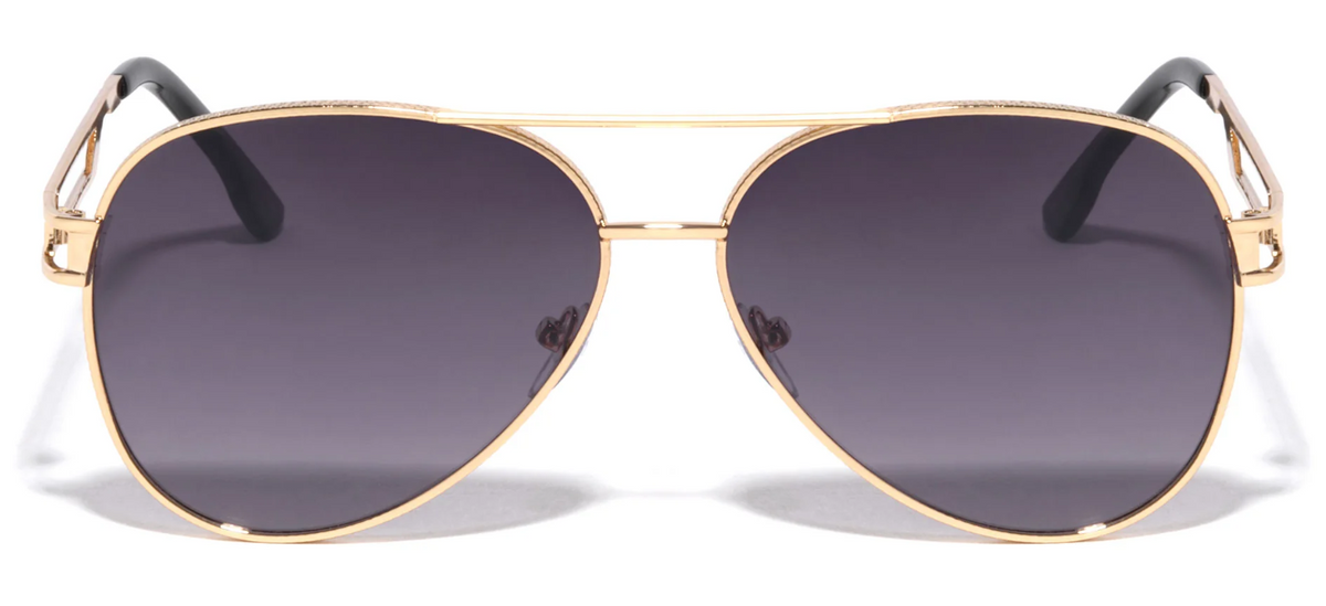 Aviator Brown Bar Round Sunglasses