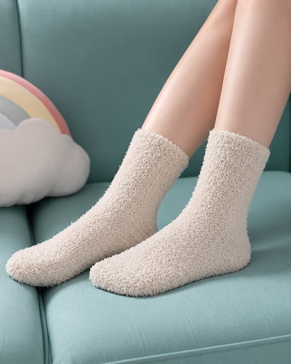 Kuschelsocken beige