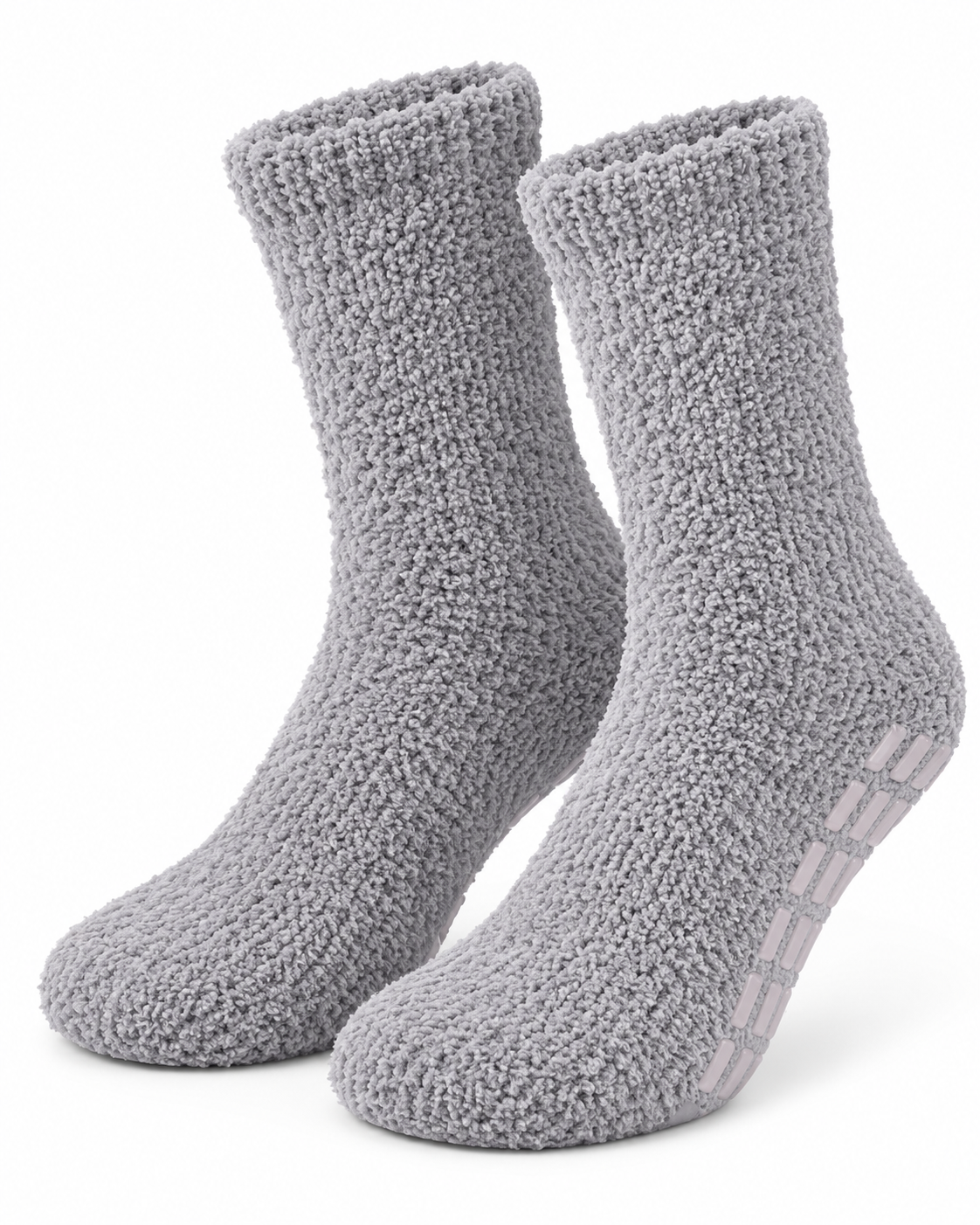 Kuschelsocken rutschfest grau